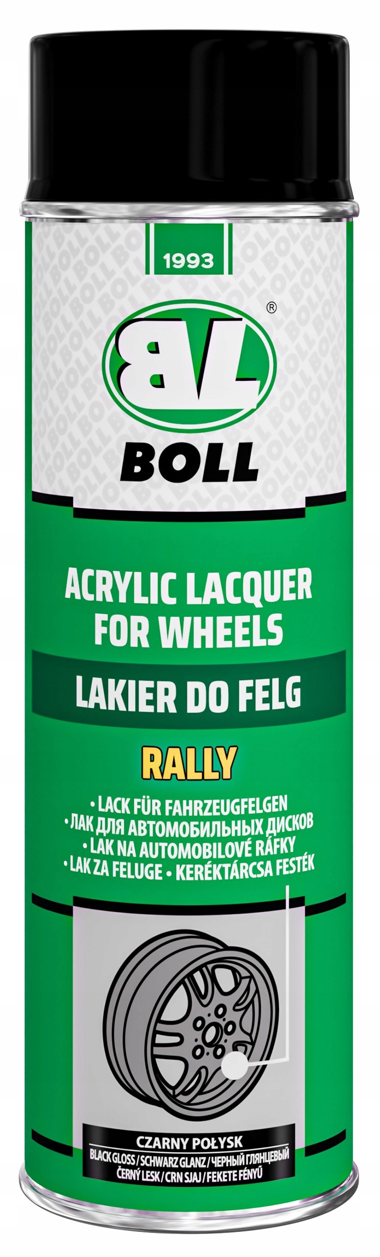Boll lakier do felg samochodowych Czarny Połysk spray