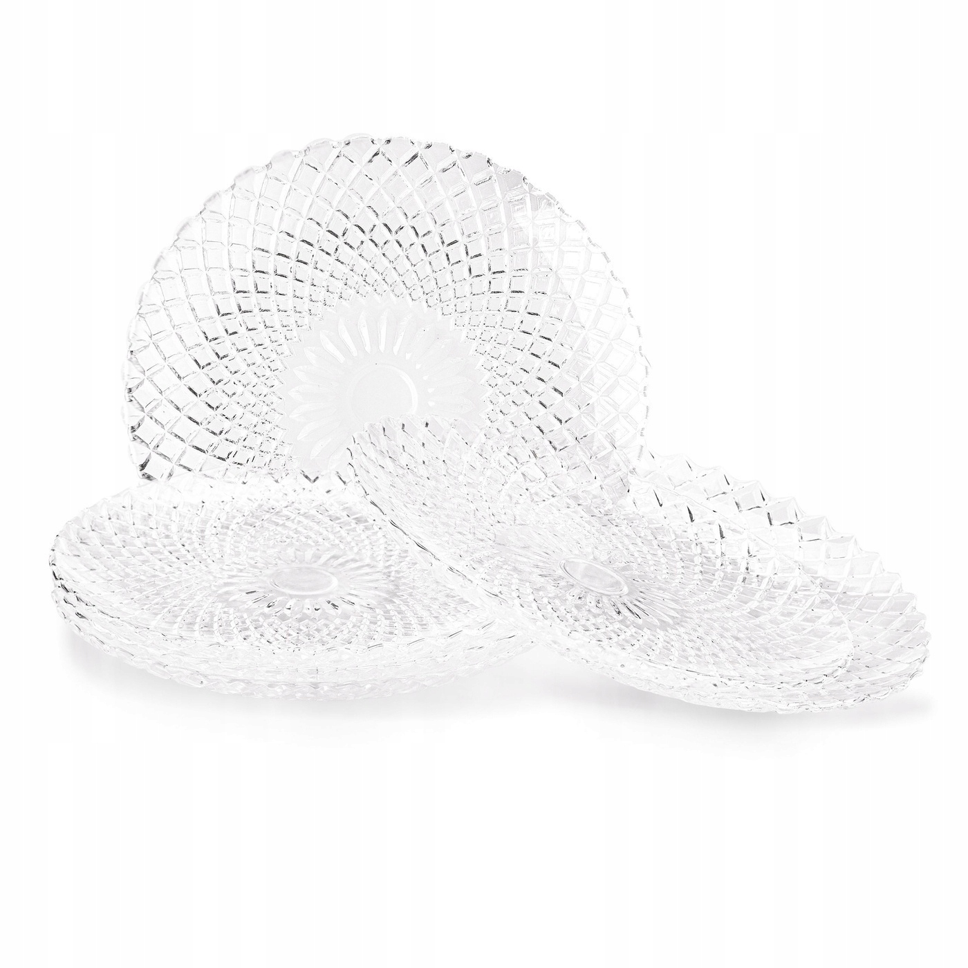 ZESTAW talerzy 6x SZKLANE TALERZYKI DESEROWE do ciasta talerze do ZMYWARKI Kolor przezroczysty