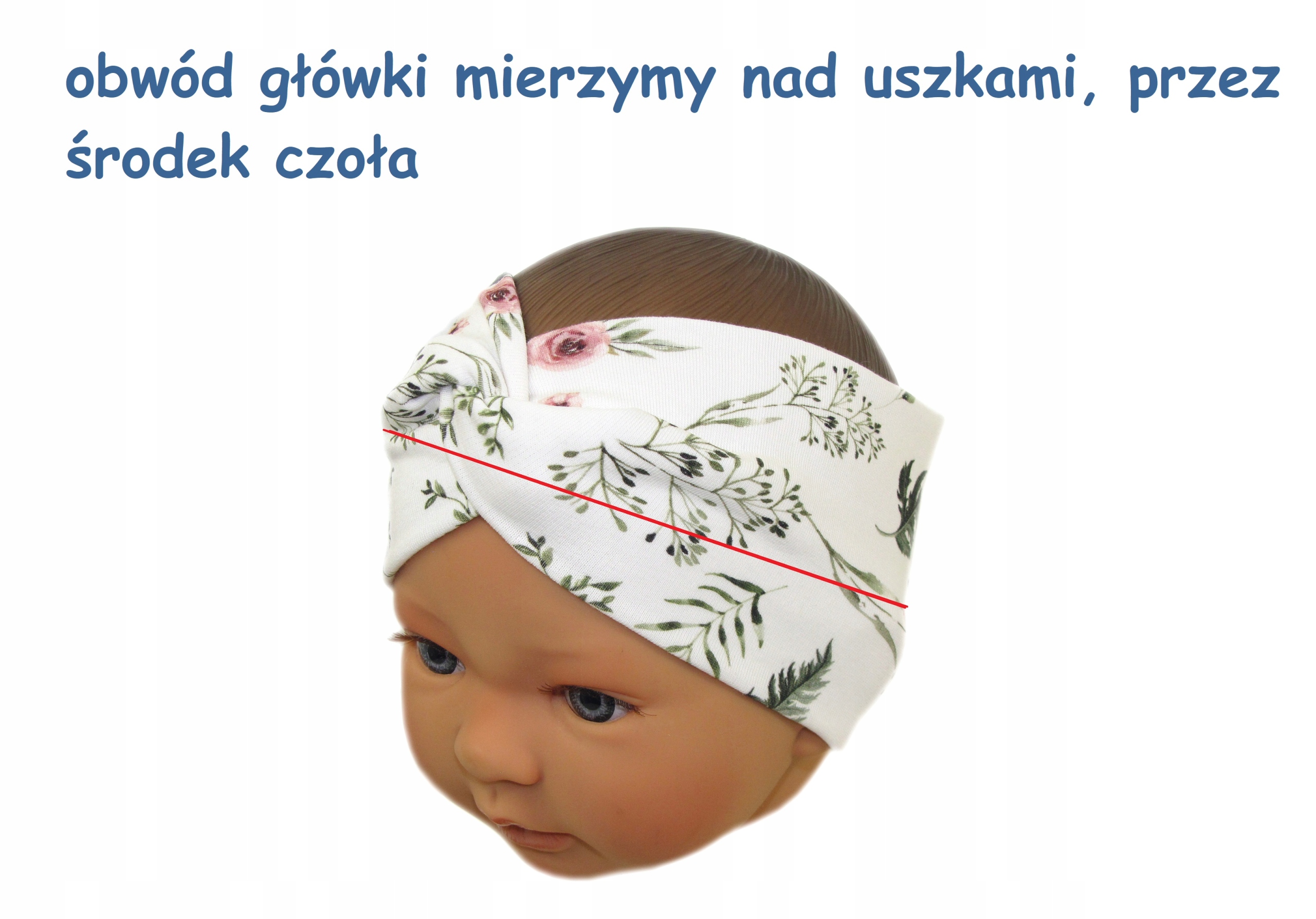 OPASKA NIEMOWLĘCA NA GŁOWĘ USZY DLA DZIEWCZYNKI 42-46cm BLUE TWIGS Materiał dominujący bawełna