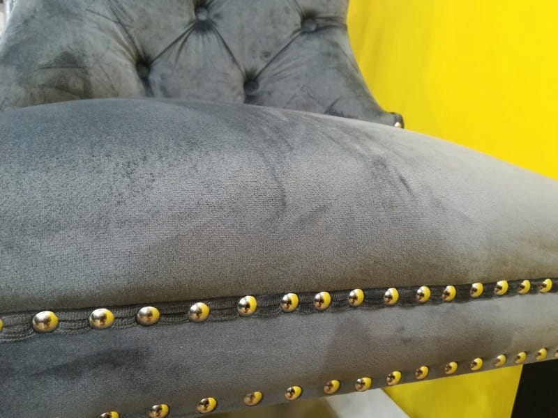 Krzesło tapicerowane welurowe AUGUST VELVET szare Liczba krzeseł w zestawie 1