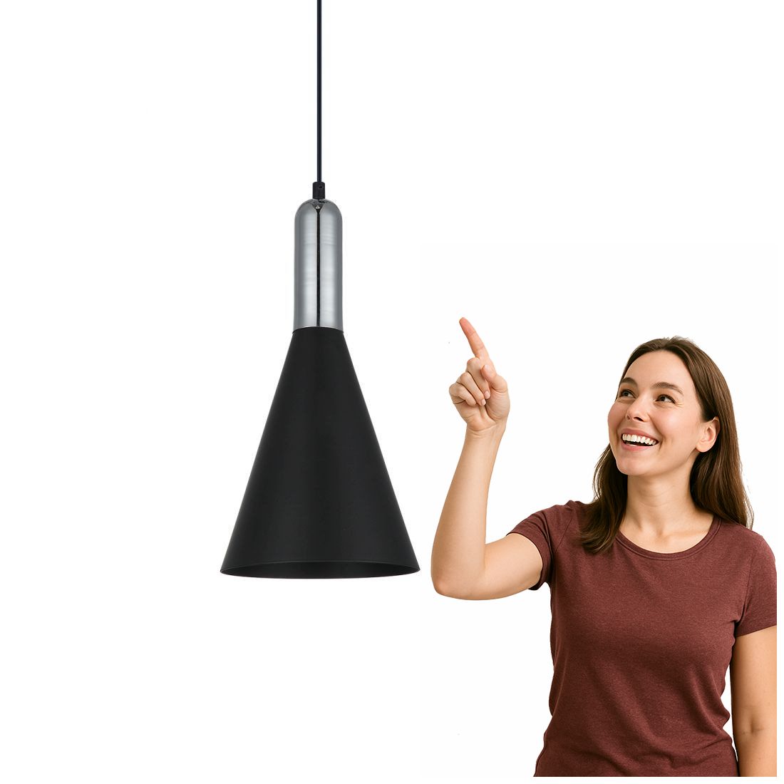 Moderní závěsná lampa Khaleo Černá, Italux