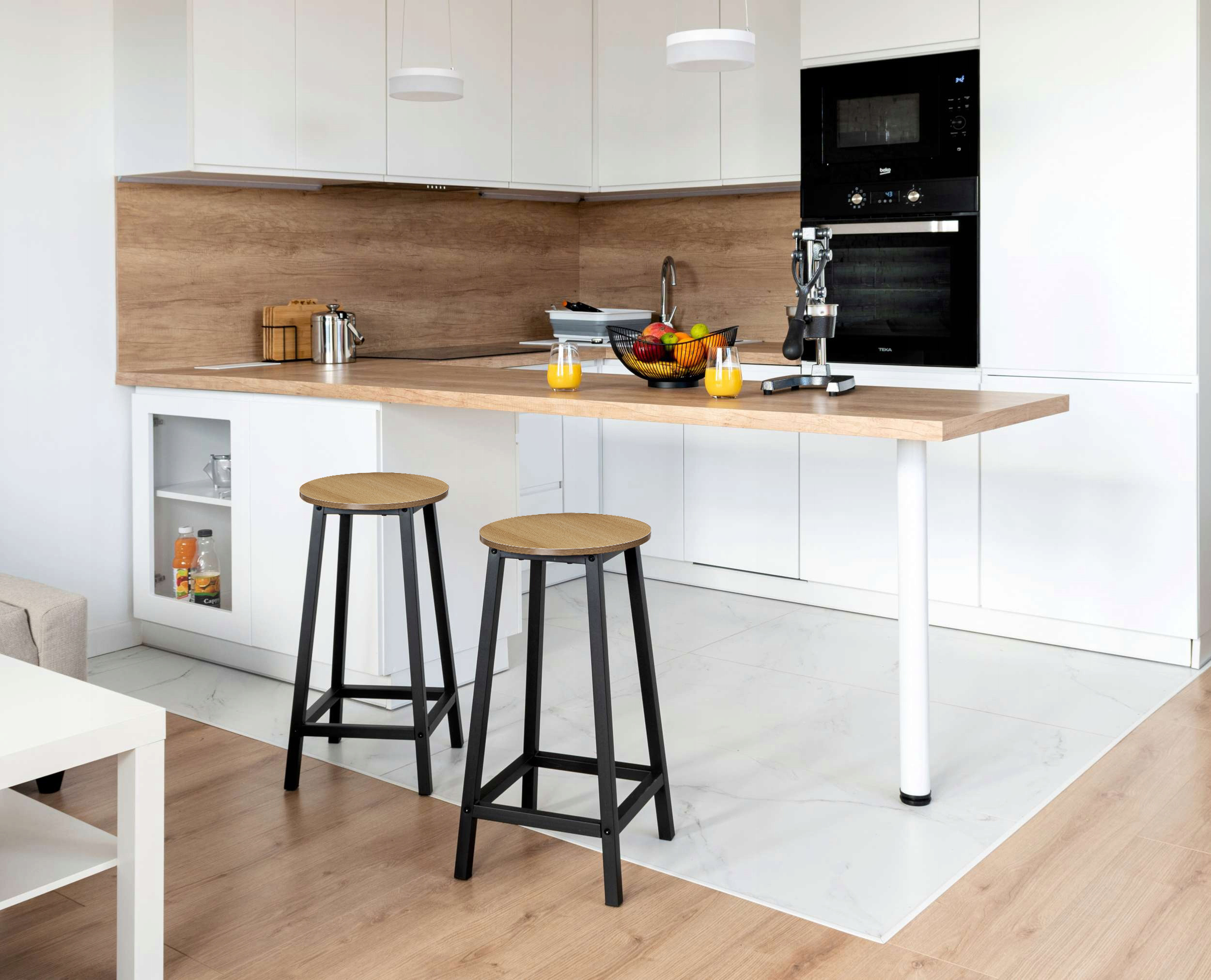 HOKER BAROWY KUCHENNY STOŁEK KRZESŁO TABORET WYSOKI OKRĄGŁY METALOWY LOFT Marka LoftInspired