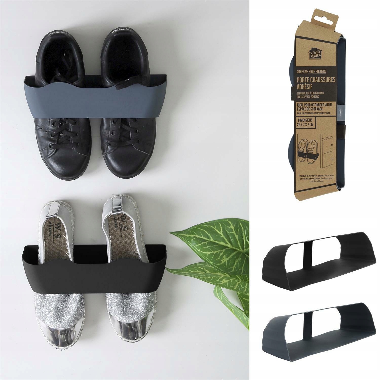 

Półka Na Buty wieszak Uchwyt na 1 parę butów Szary