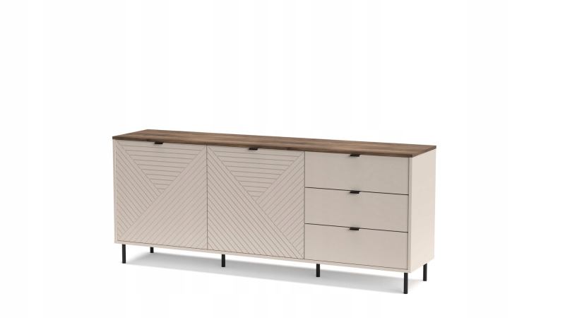 Komoda EVO 2d3s, kaszmir / dąb castello, MEBELBOS, ,