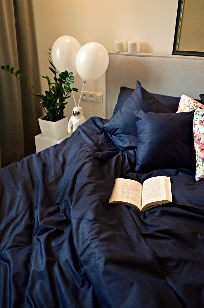 Granatowe POSZEWKI 2x 50x60 BAWEŁNA miękkie EKO Marka Miluli