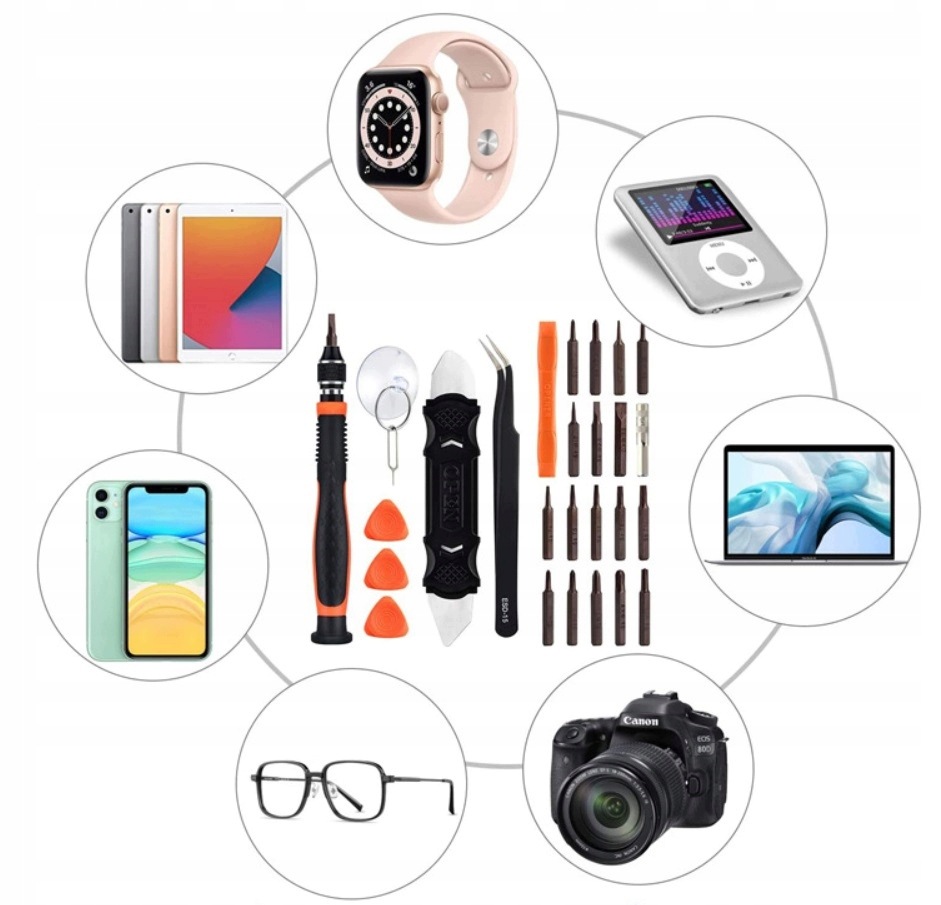 Zestaw Narzędzi Precyzyjnych Serwisowych do iPhone Samsung Bity Magnetyczne