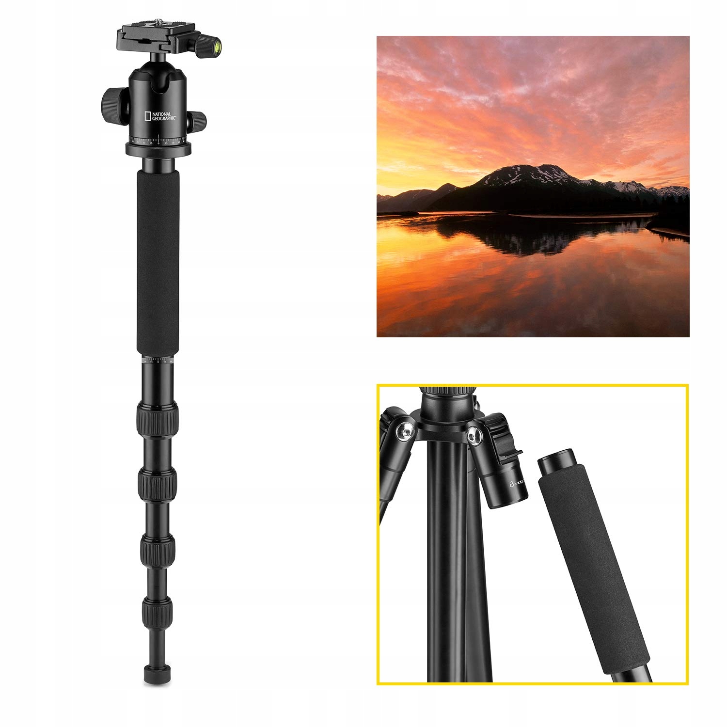 NATIONAL GEOGRAPHIC Zestaw Statyw Podróżny z Monopodem Aluminiowy 8 kg — miniatura 5