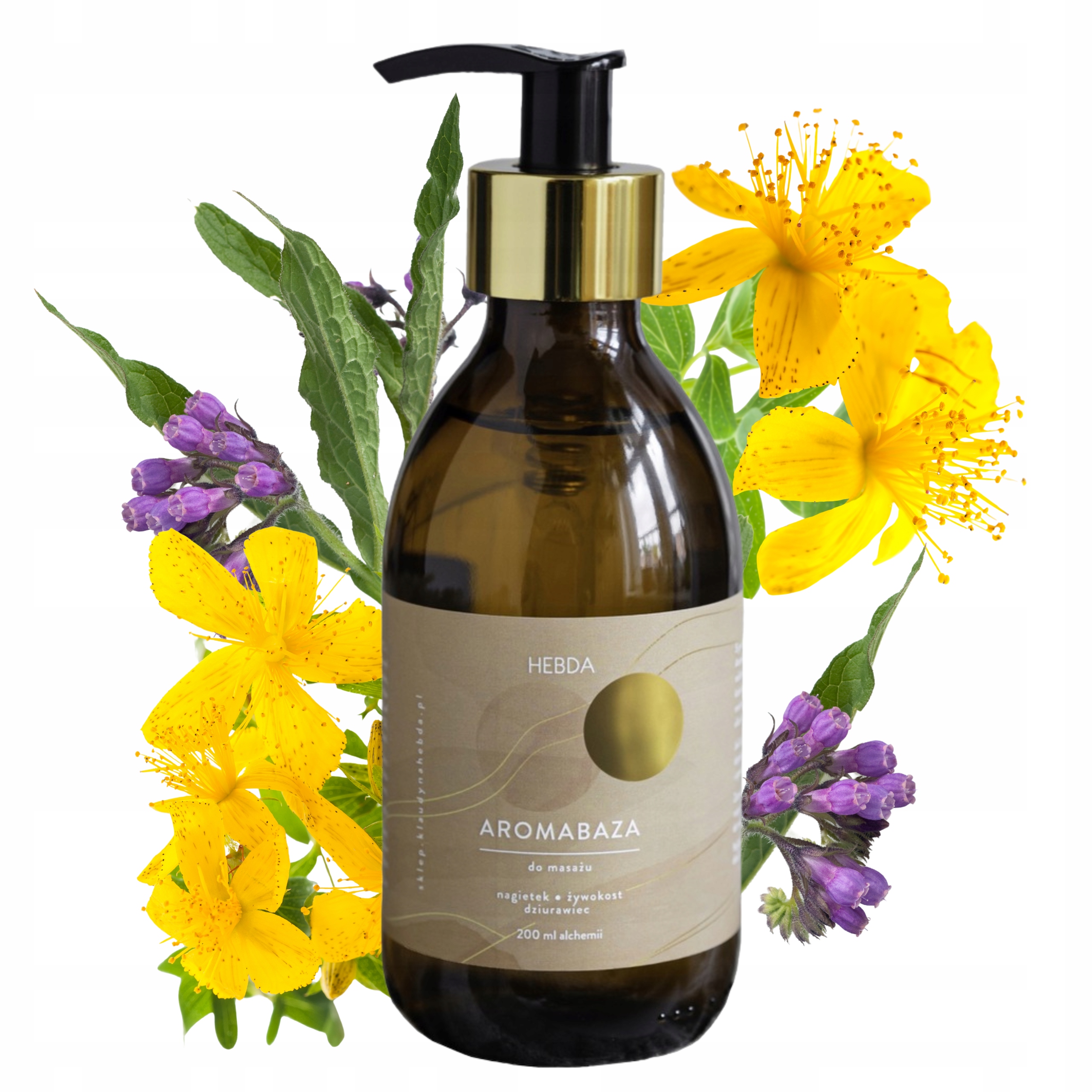 Olejek Nawilżający Do Masażu Aromabaza Olejek Bazowy Pielęgnuje 200ml Hebda