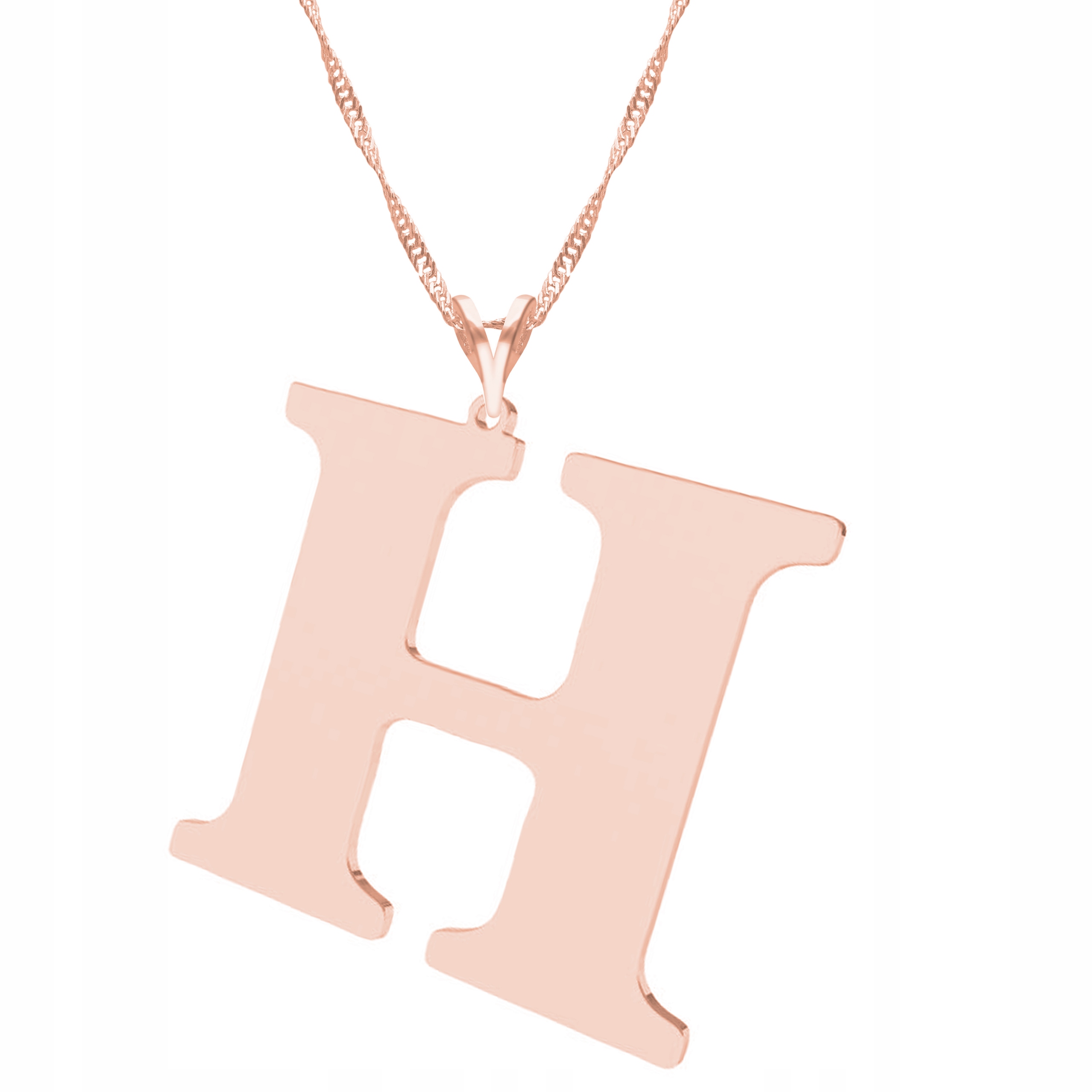 Řetízek zlatý náhrdelník stříbro 925 Velké písmeno H