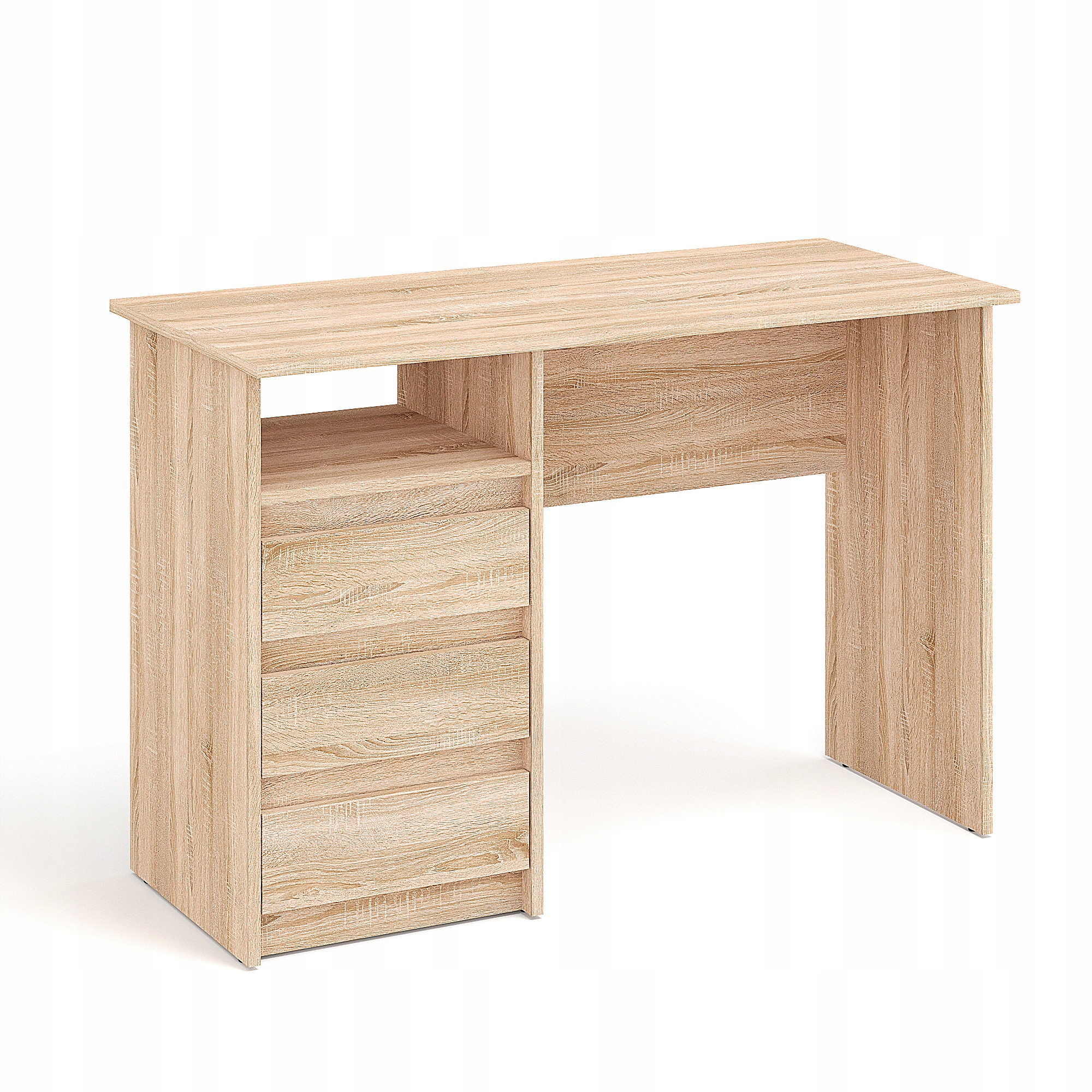 Biurko komputerowe dąb sonoma z szufladami 110 cm – KOMTO