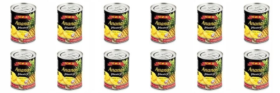 Levně 12 x 565 g Mk Ananasové plátky v lehkém sirupu Svařovací