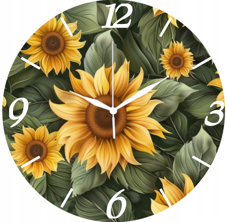 Dekorativní nástěnné hodiny s plným potiskem Slunečnice Sunflower 35 cm