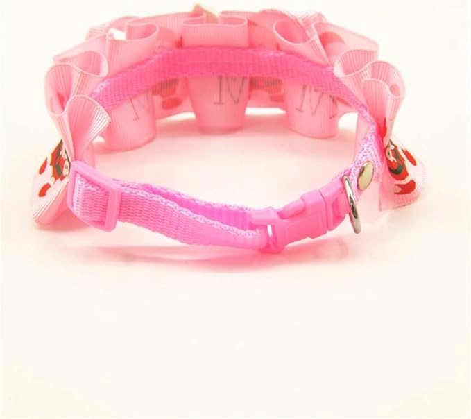 Levně Obojek Pro Velkého Psa Regulovatelný Vánoční Vzor Mikuláš Růžový Silný XL