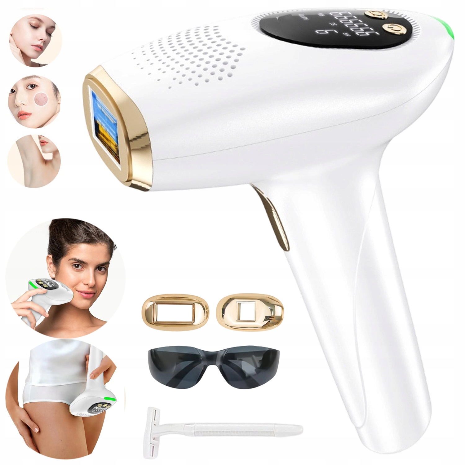 Depilátor Bezbolestný Laserový Obličej Tělo Nohy Bikini Regenerace Pokožky