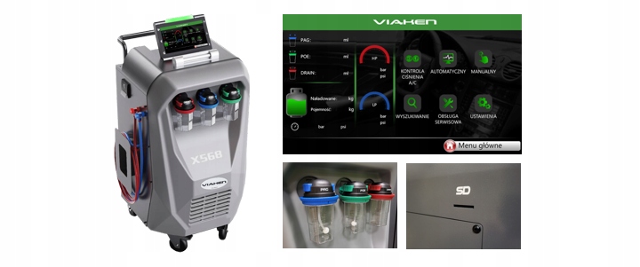 STACJA KLIMATYZACJI VIAKEN X568 1234YF PL AUTOMAT AUTA ELEKTRYCZNE HYBRYDY Kod producenta X568
