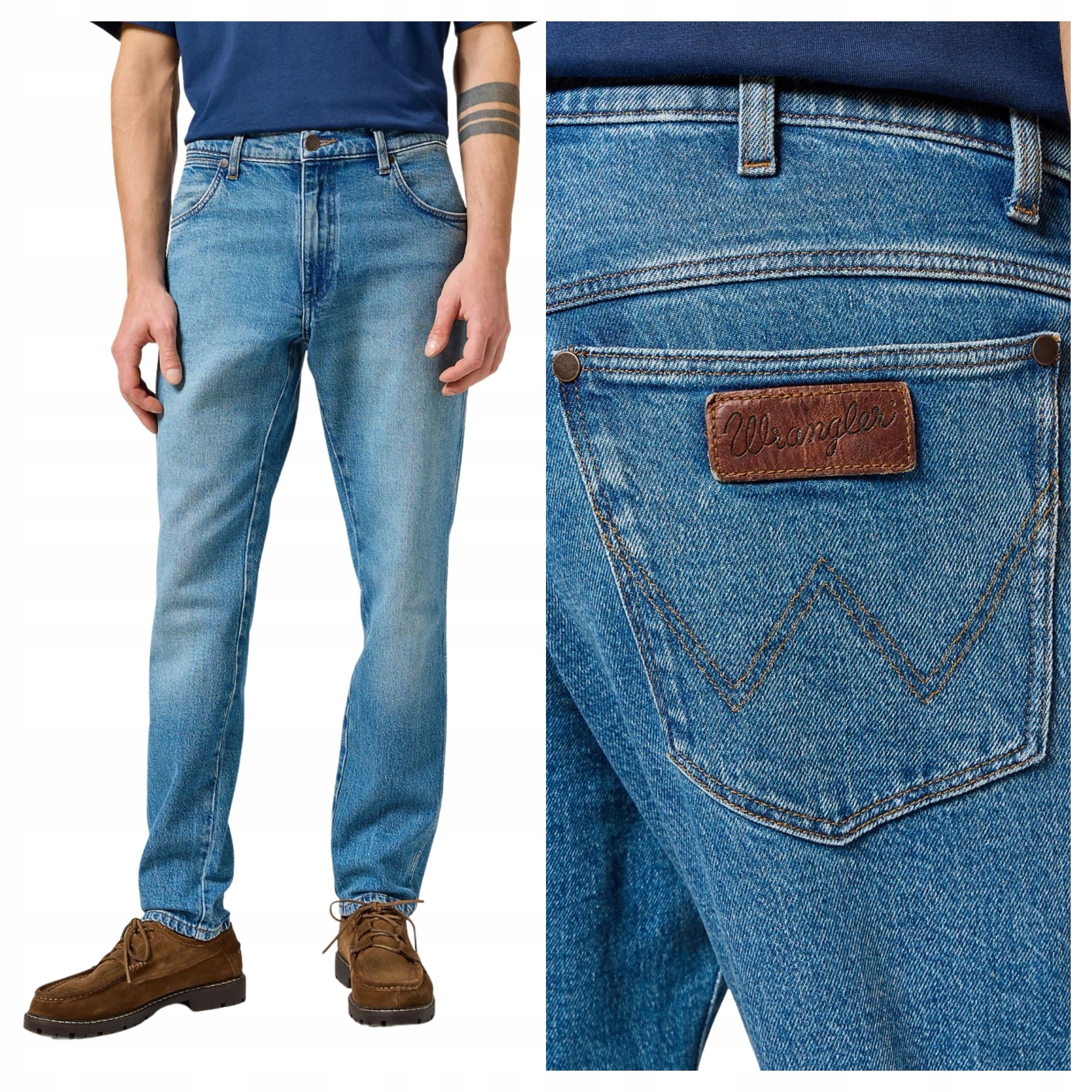 Pánské kalhoty Wrangler River Regular Fit Jeans modré Chante W36 L32