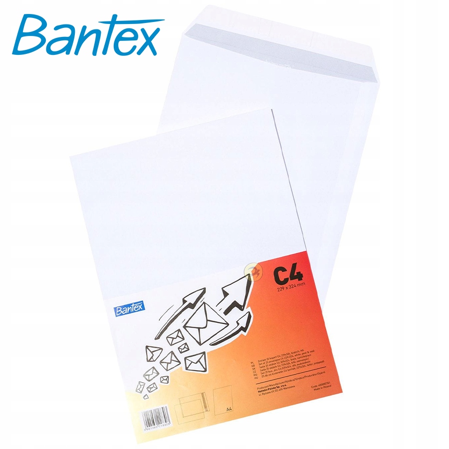 KOPERTA KOPERTY SAMOPRZYLEPNE C4 BANTEX 229 x 324 Liczba sztuk w ofercie 1 szt.