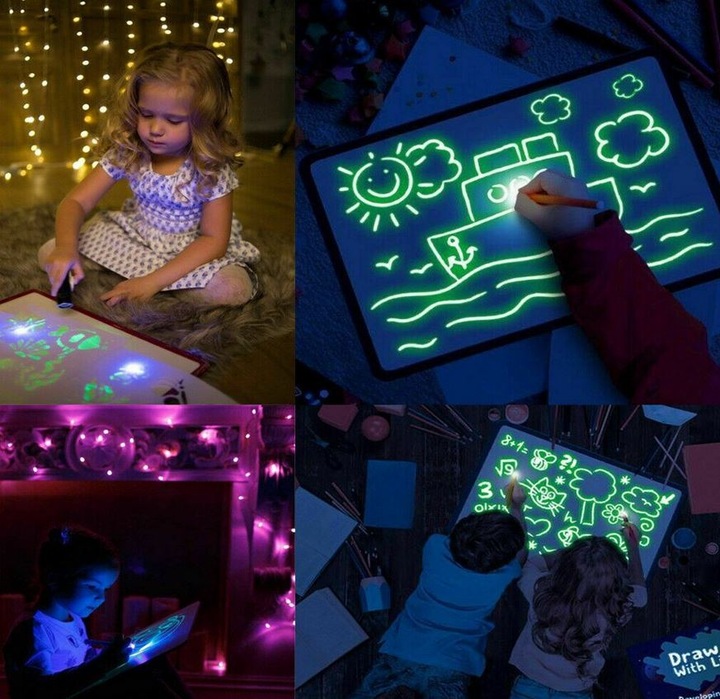 DUŻA TABLICA DO RYSOWANIA MALOWANIA ŚWIATŁEM LED EAN (GTIN) 5905280114254