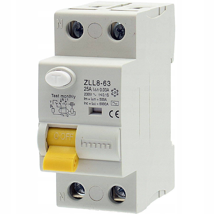 

Wyłącznik Różnicowo Prądowy Różnicówka 2P 25A 30mA