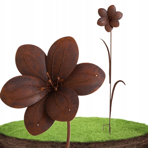 Narcis Květina Stojící Kovová Corten Dekorace Do Zahrady Ekologická