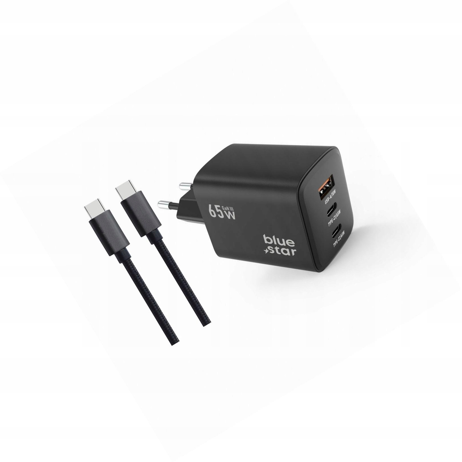 Szybka ładowarka Gan 65W kostka z kablem 3 wejścia do iPhone 17 Pro Max