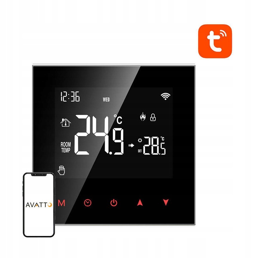 Termostat Avatto ZWT100 ZigBee 3A pro ohřívač vody