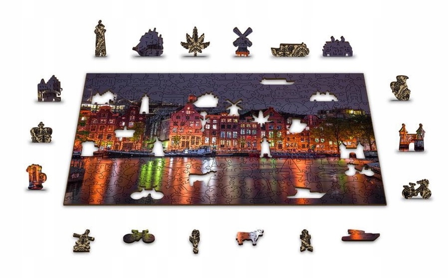 

Puzzle drewniane układanka figurki Nocne Miasto L