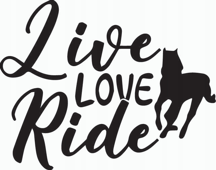 

Naklejka na auto samochód Live Love Ride Koń 12cm