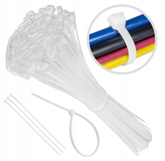 OPASKI ZACISKOWE KABLOWE TRYTKI BIAŁE 150x3,6 Marka Elpromet