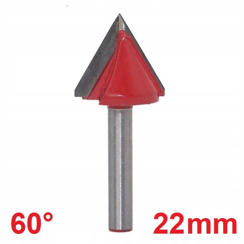 Frez VHM 3D 22mm 60 stopni chwyt 6mm carving