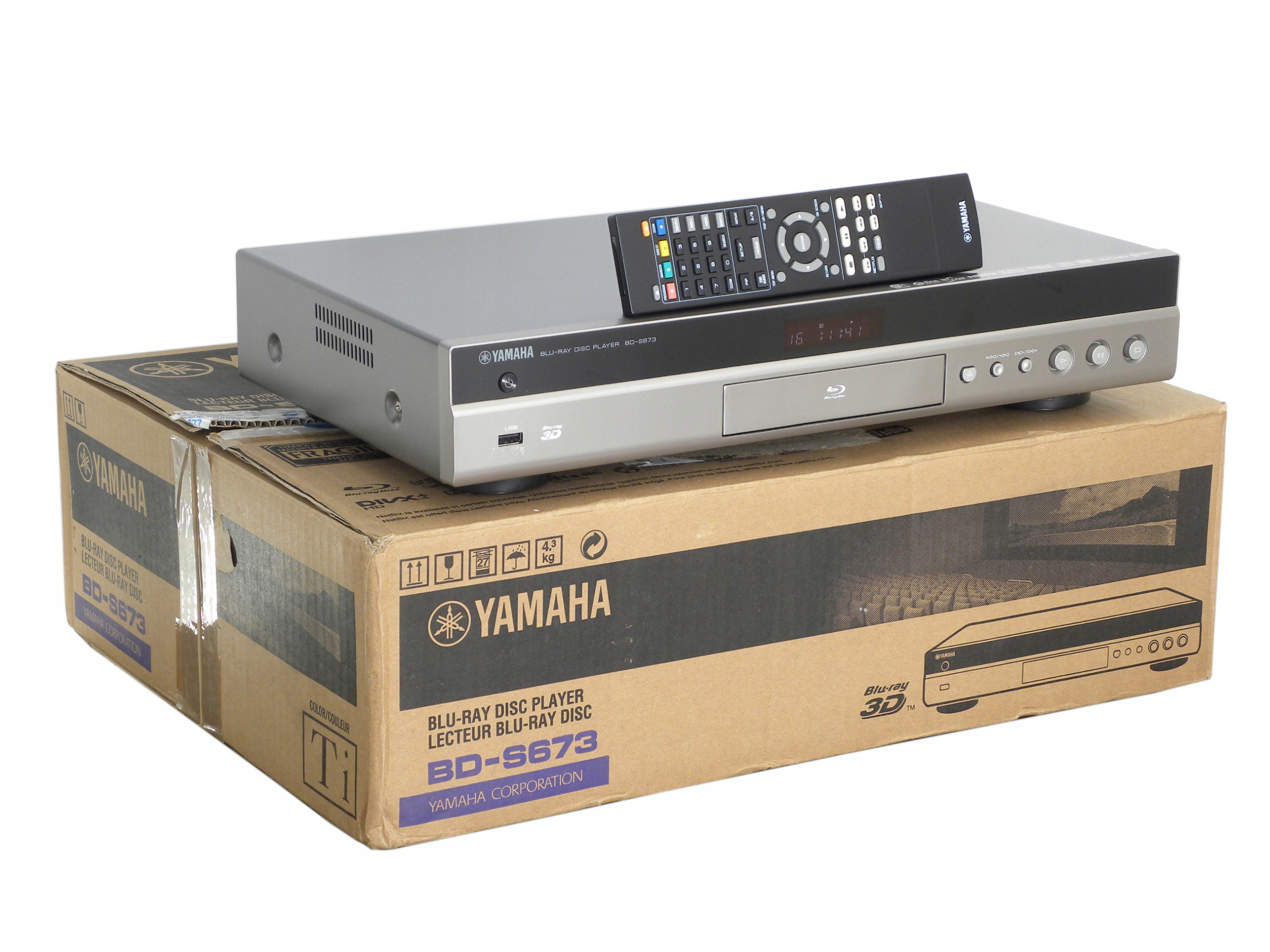 YAMAHA BD-S673 titánový – blu-ray prehrávač 3D/DVD/CD s WiFi