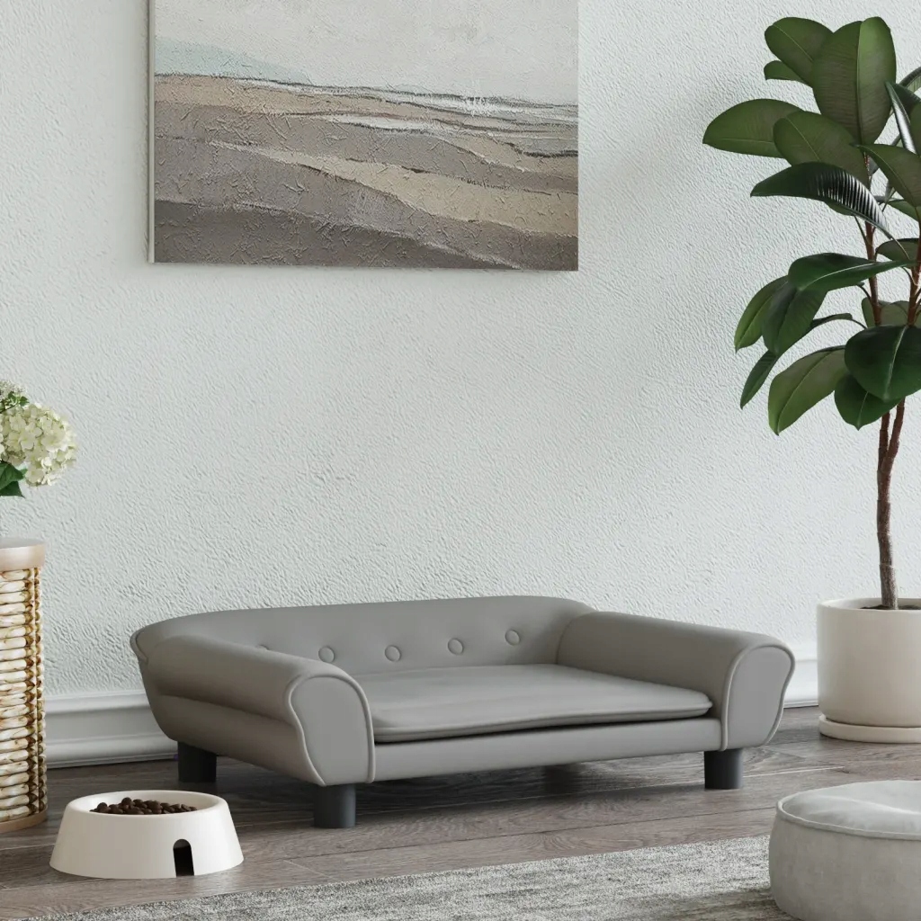 Levně pelíšek pro psa, světle šedé, 70x48x22 cm, sametové