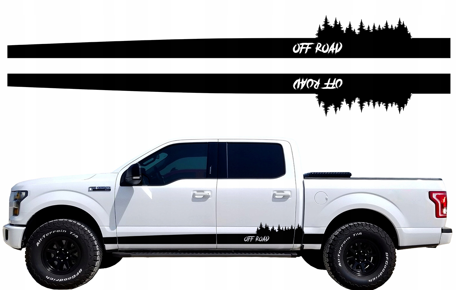 Наклейки на стороне автомобиля лес OFF ROAD 220x21cm
