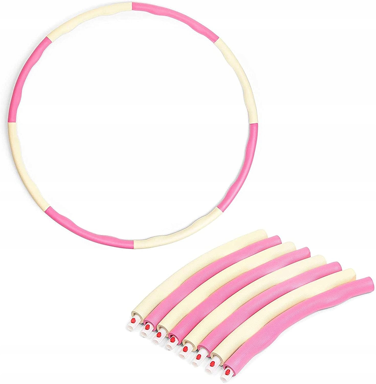 B113/1 Hula hop z wypustkami Eb Fit 95 cm różowo biały