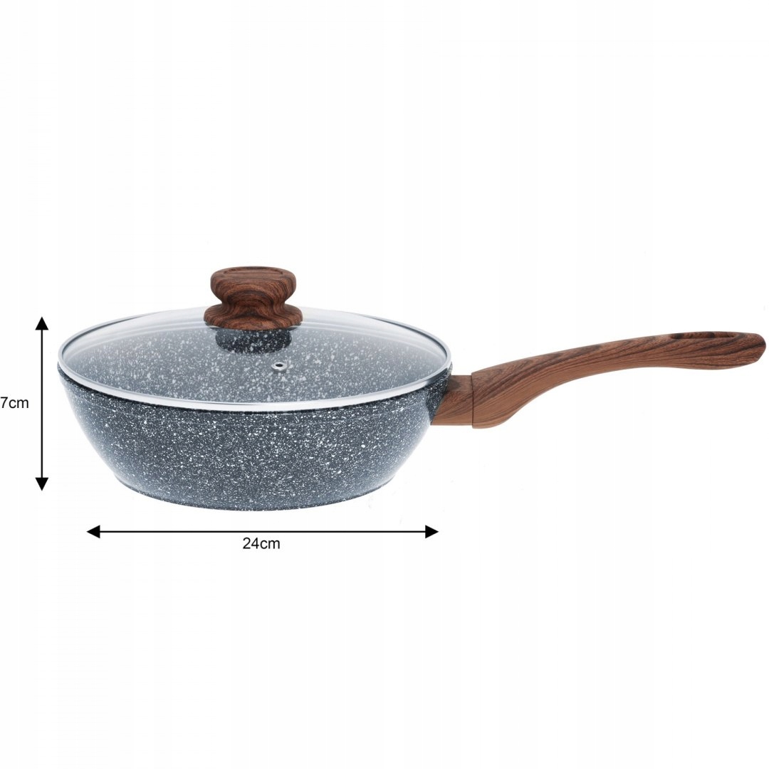 PATELNIA / WOK 24CM KiNGHOFF GRANIT WOOD KH-1170 / 1583 Linia 1