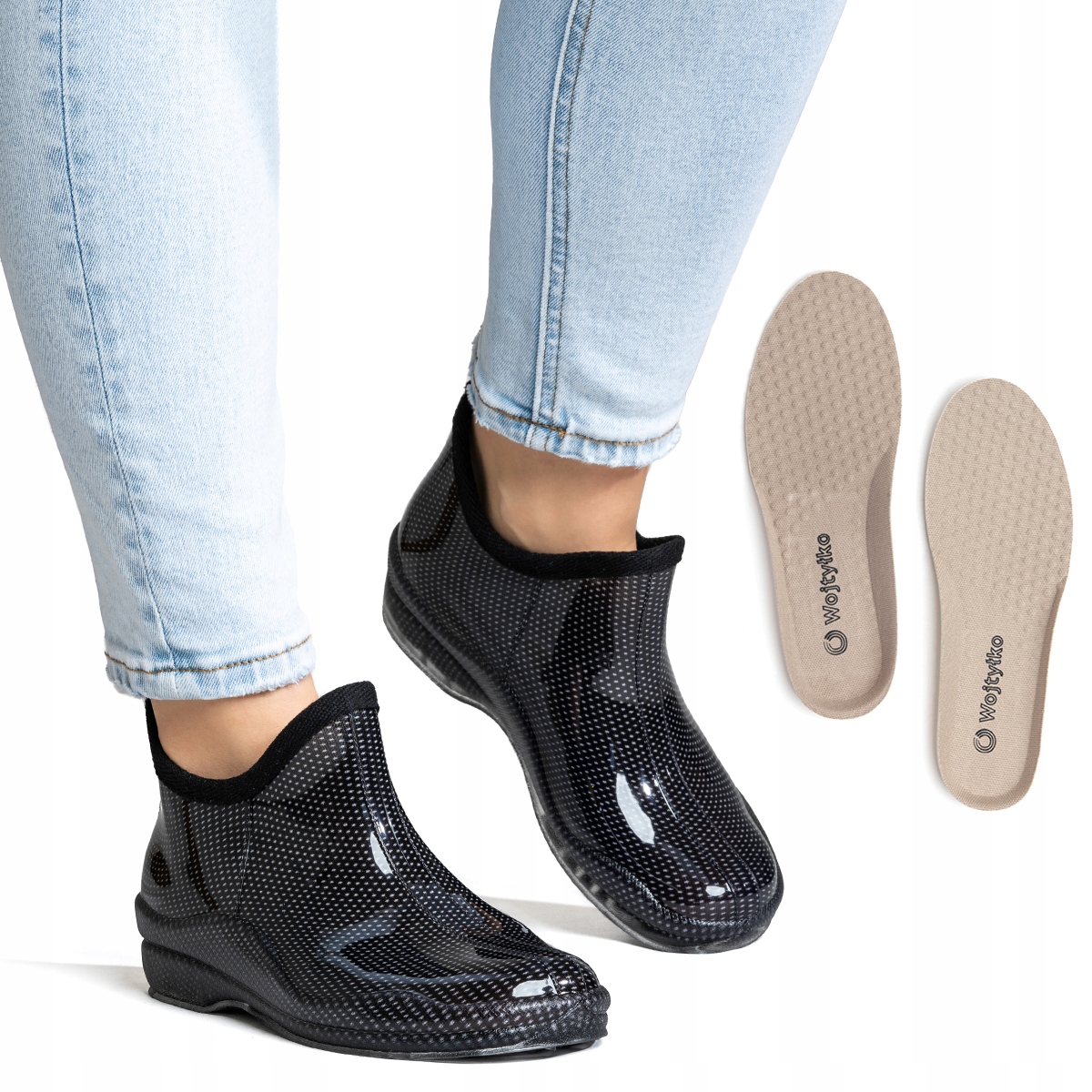 Holínky krátké gumáky Vložka gumáky Pohodlné lehké nízké Wojtyłko 40