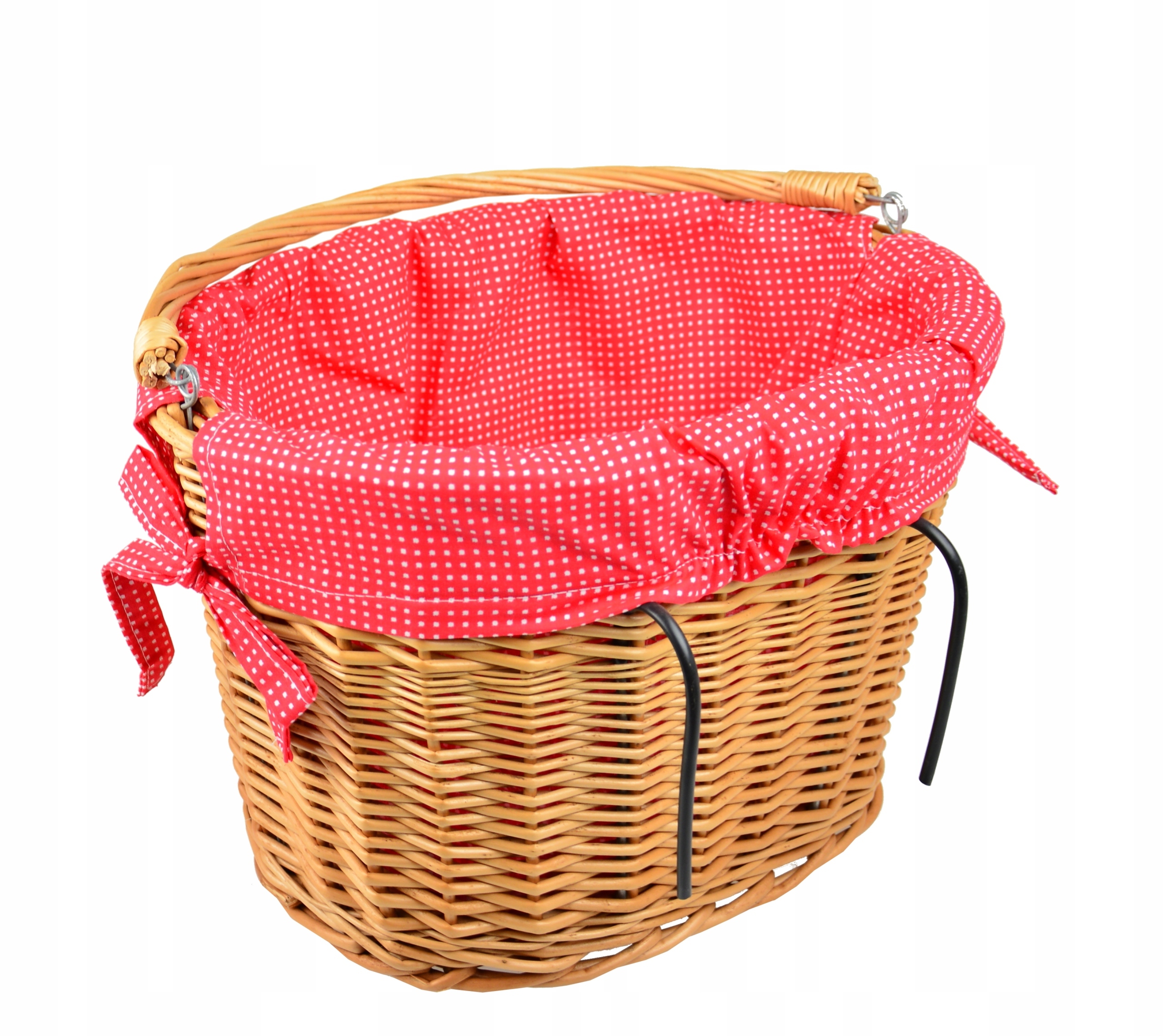 Wiklinowy KOSZYK NA ROWER na kierownicę + WKŁAD Model Wiklinowy KOSZYK NA ROWER na kierownicę + WKŁAD