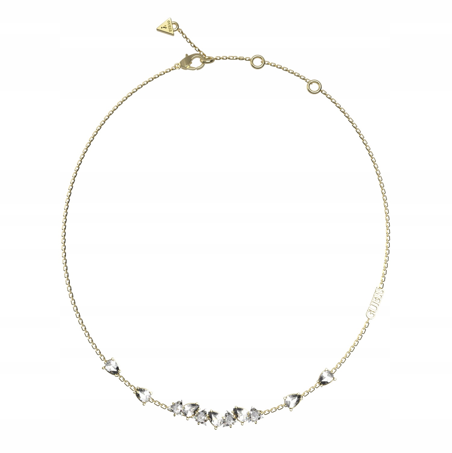 Náhrdelník Guess Wonderlights křišťály ocel ušlechtilá zlatá barva