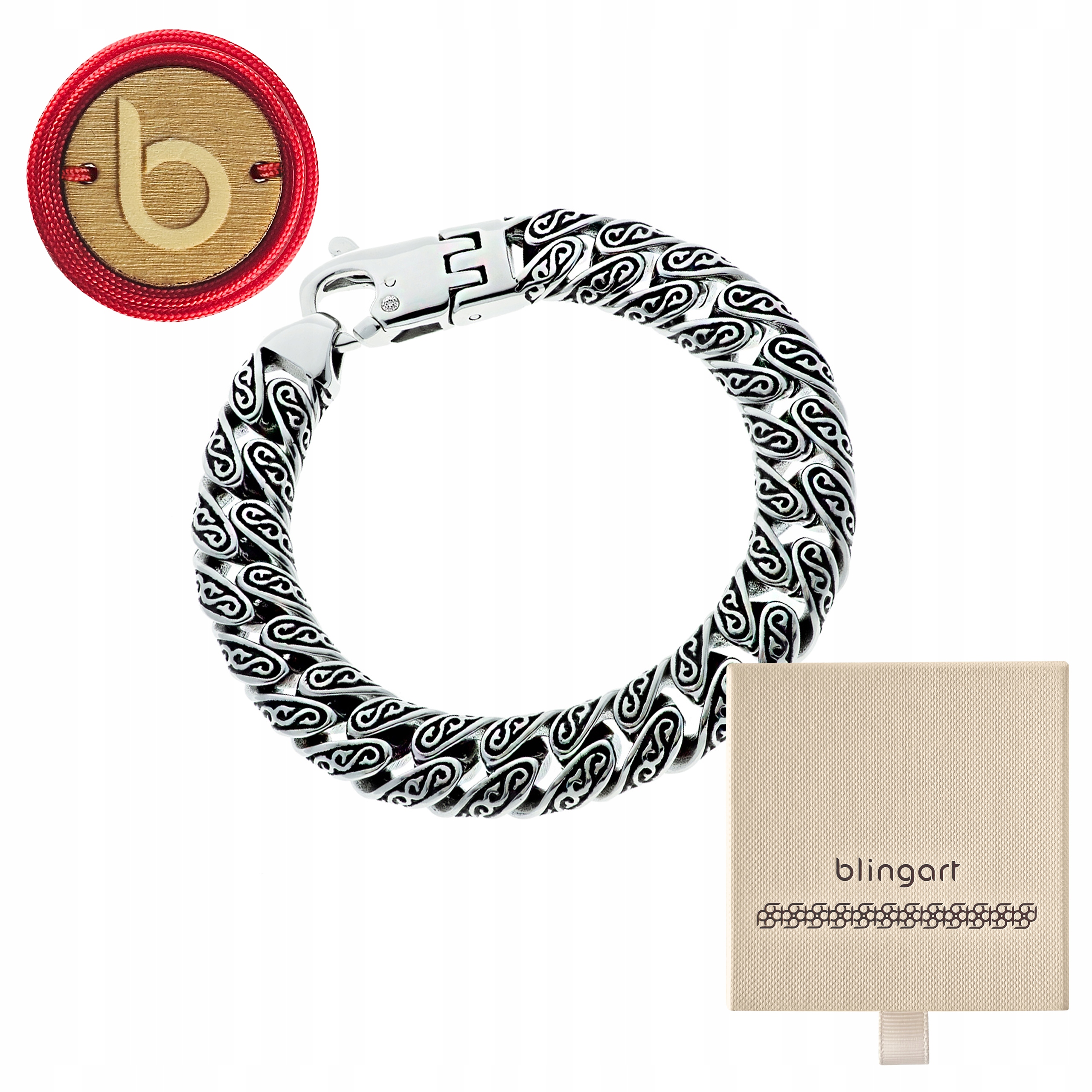 Pánský náramek Ocelový ozdobný Ornamenty ocel 316L Blingart
