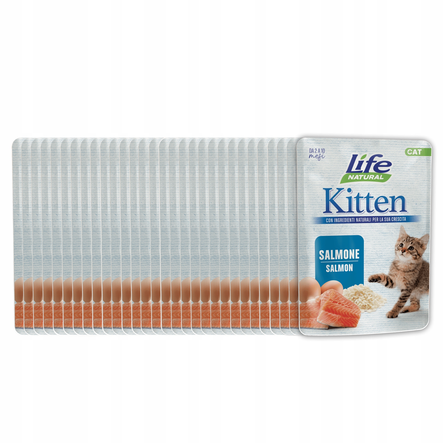 Levně Life Cat Natural Kitten Krmivo pro koťata kapsička Set 30x70g Losos