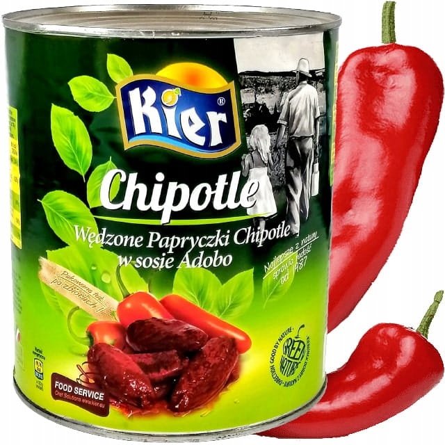 Levně Mexické uzené Papričky Chipotle Ostré v omáčce Adobo 2800g 2,8k Kier