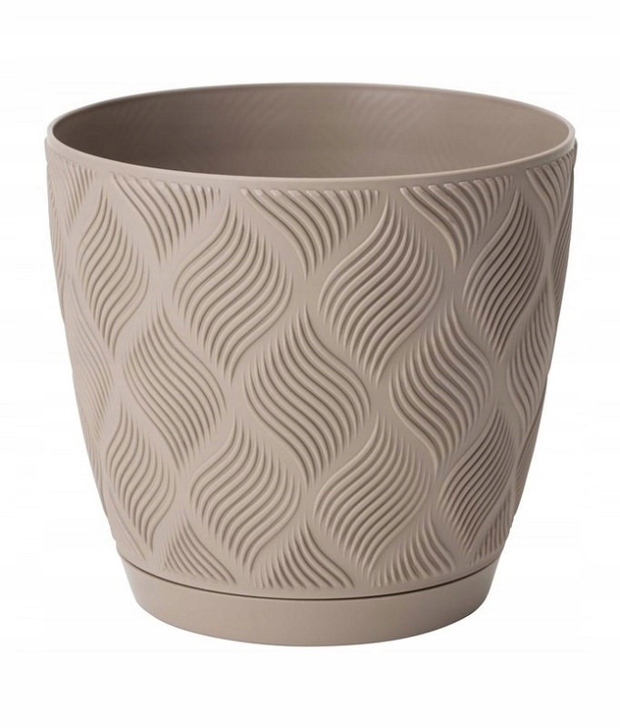 

Doniczka Flow Petit Eco z podstawką 17 beż Form-pl