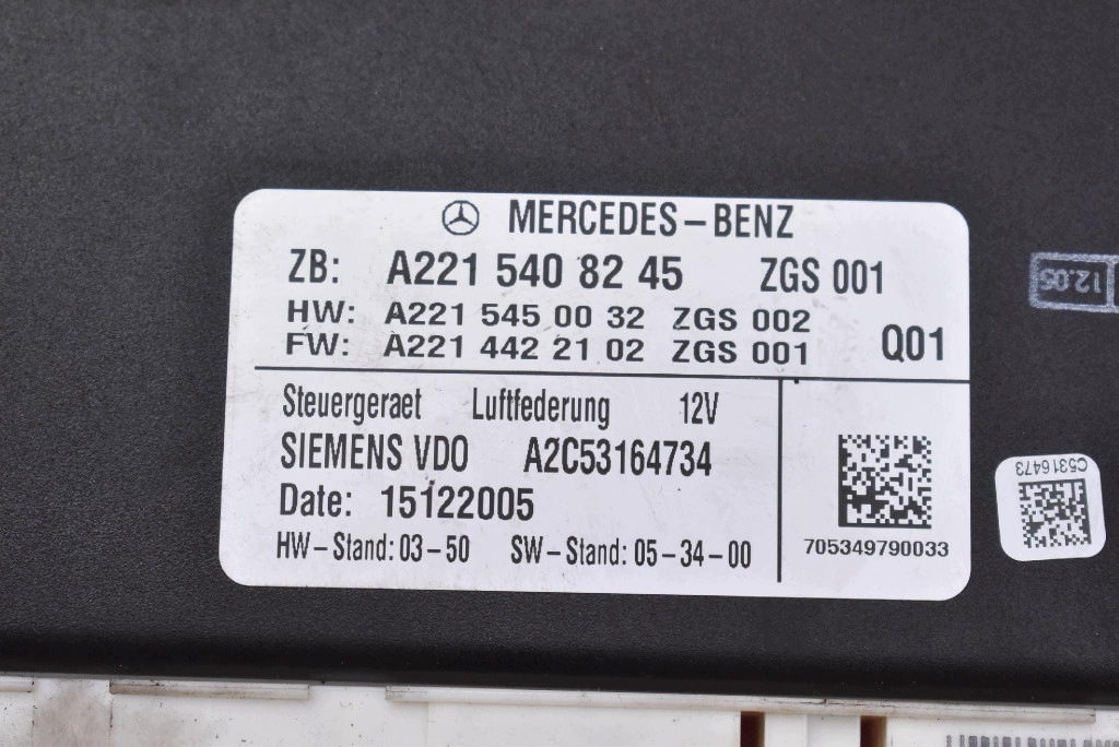 control unit springing module AIRMATIC A2215408245 MERCEDES S-KLASA W221