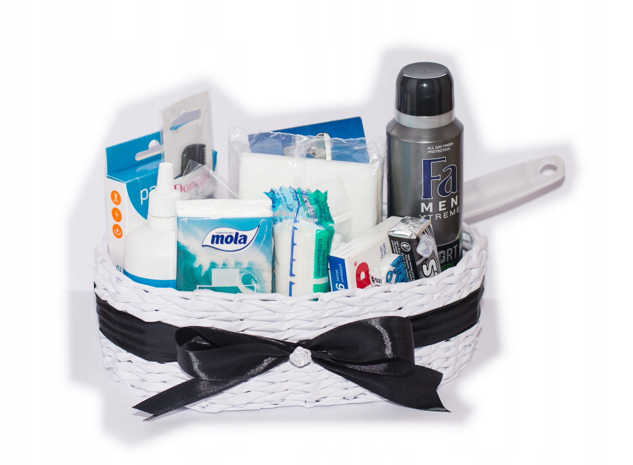 Ratunkowy kosz na wesele śłub do łazienki MĘSKI Nazwa Koszyk RATUNKOWY
