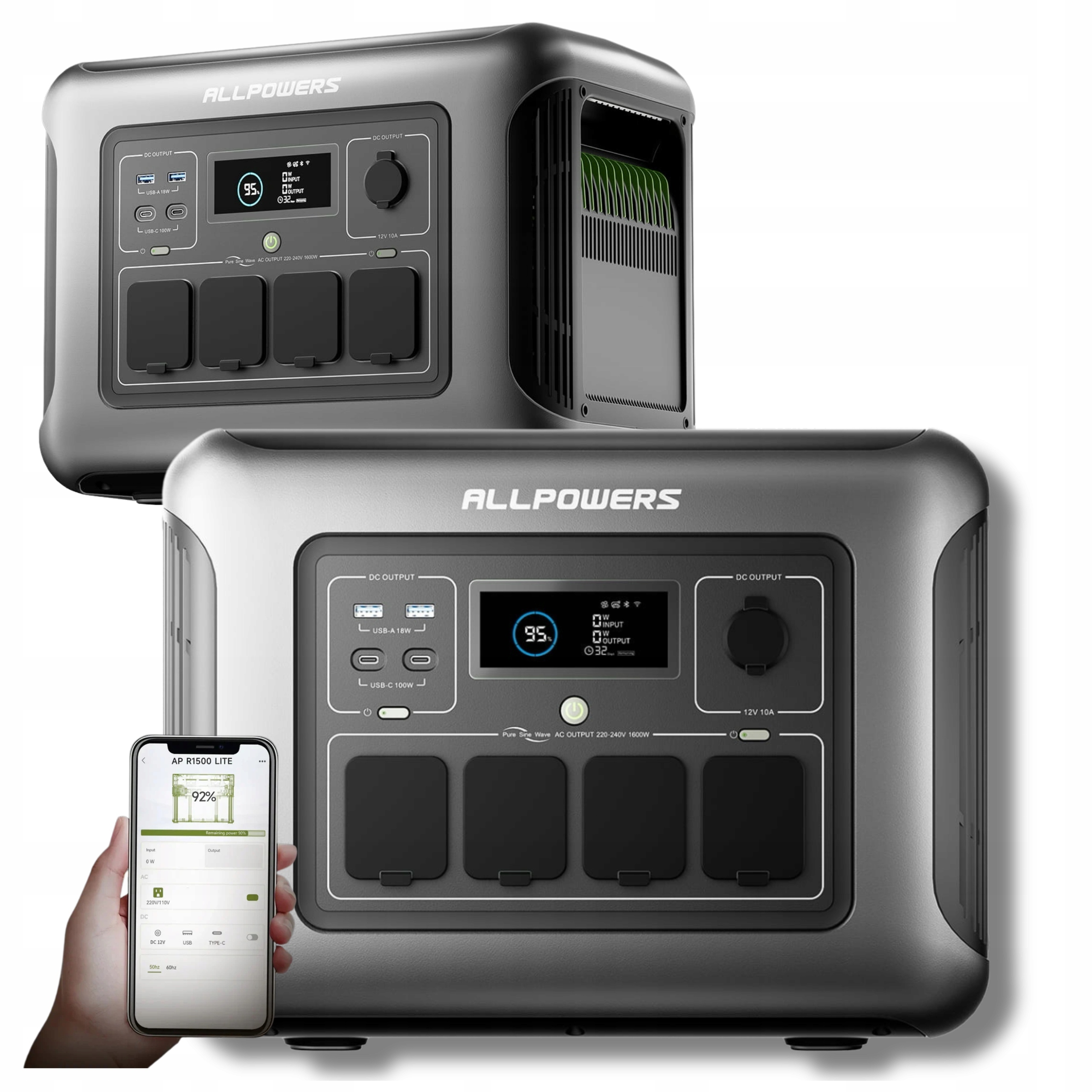 ALLPOWERS R1500 Lite Magazyn Energii Prąd Powerbank UPS 1600W 1056Wh