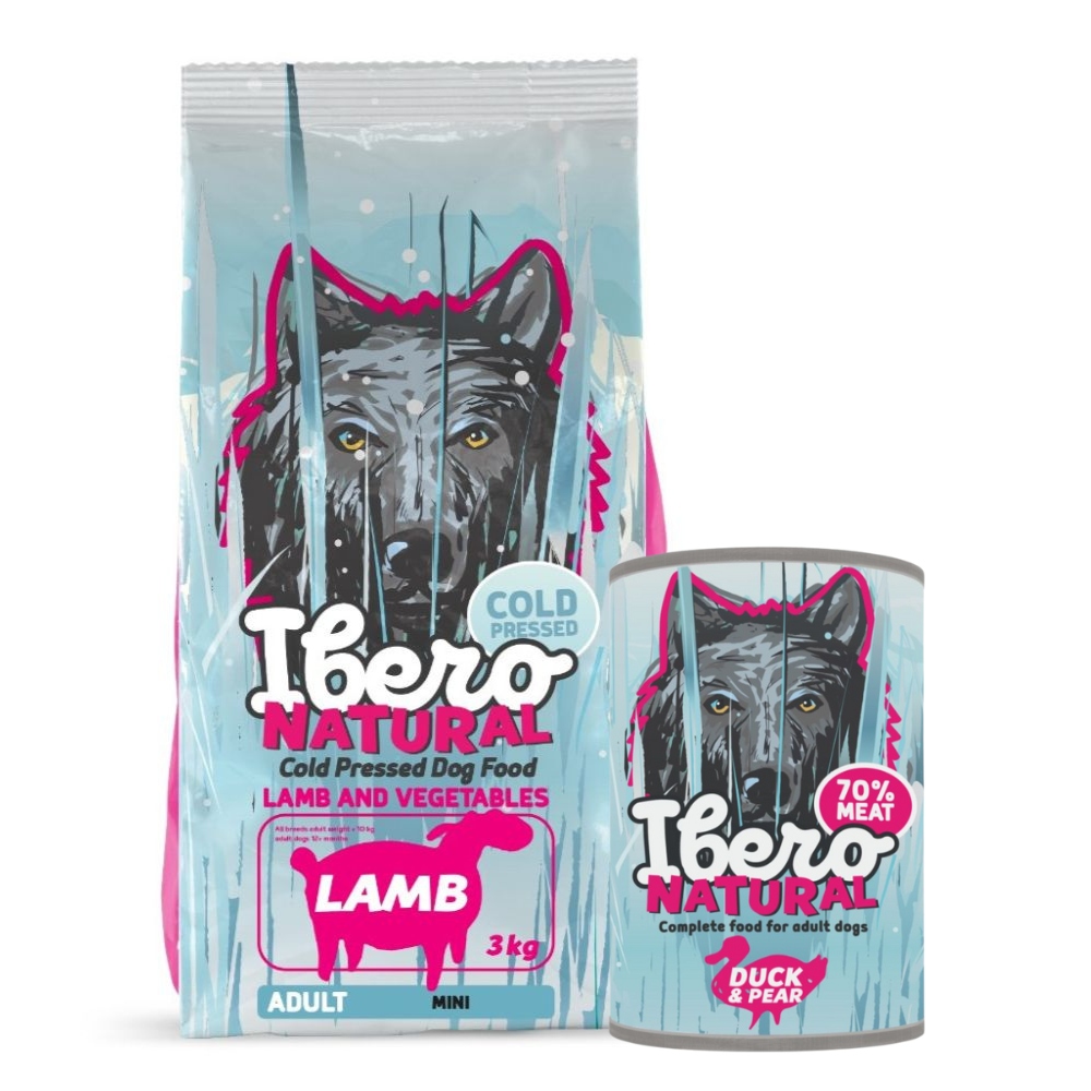Levně Balíček pro psy malých plemen: Ibero Cold Press Adult Small Lamb Duck & Pear