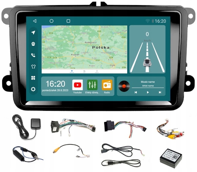 Rádio Android Skoda Fabia Octavia Gps Bt Wifi Usb Carplay 8/256GB Modem Sim