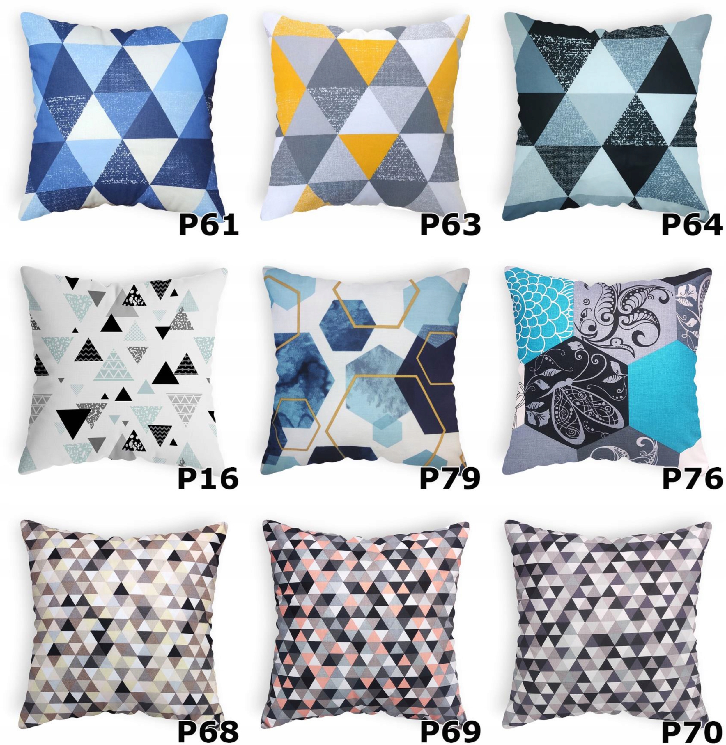 Poszewka 40x40 - monstera chevron trójkąty jasiek Wymiary poduszki 40x40cm