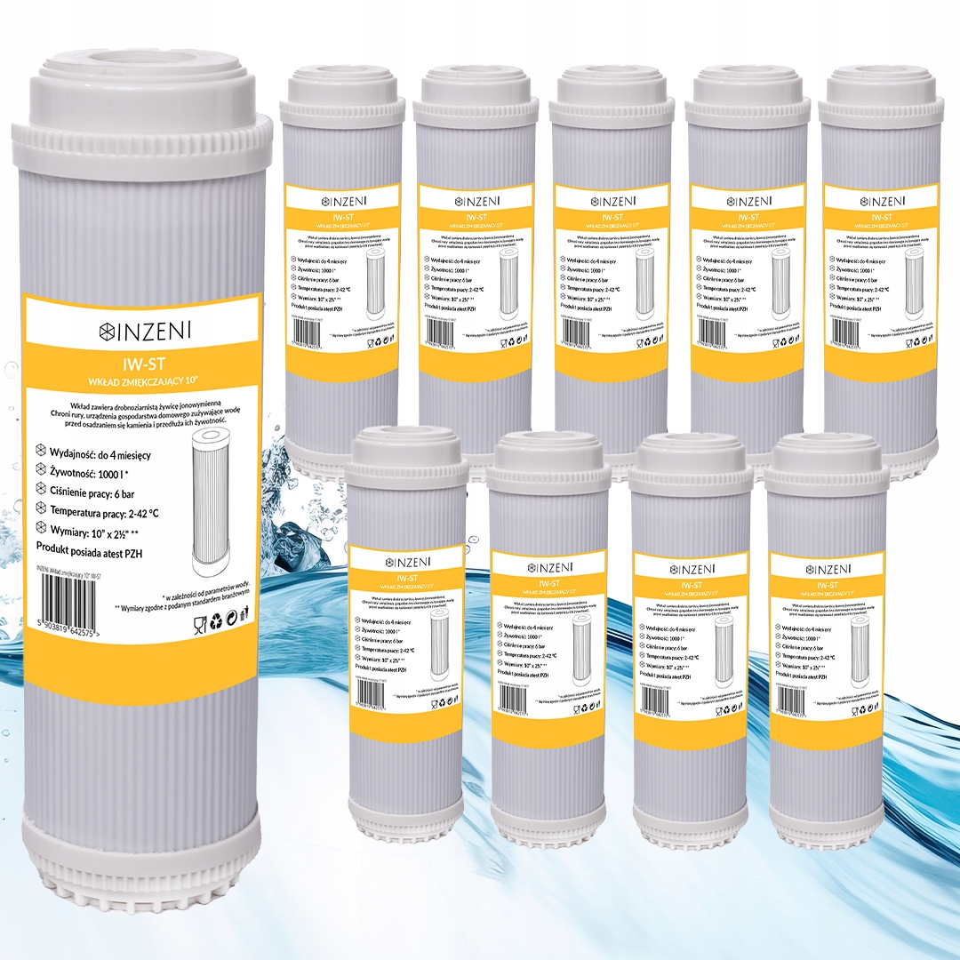 Filtrační vložka na tvrdou vodu 10 ks Inzeni Iw-st 10 palců, výkonná
