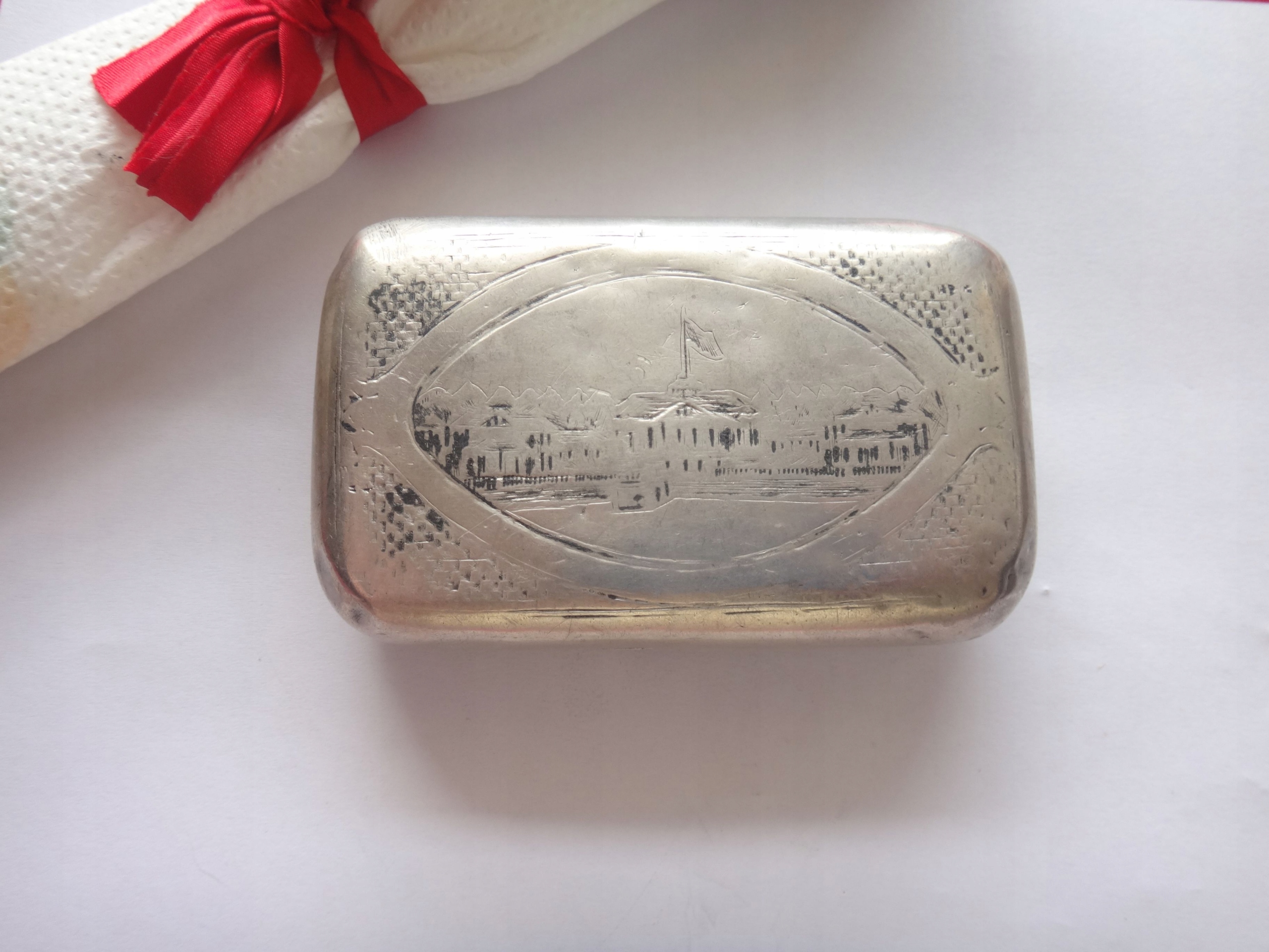 Srebrna tabakierka Rosja - kolekcjonerska